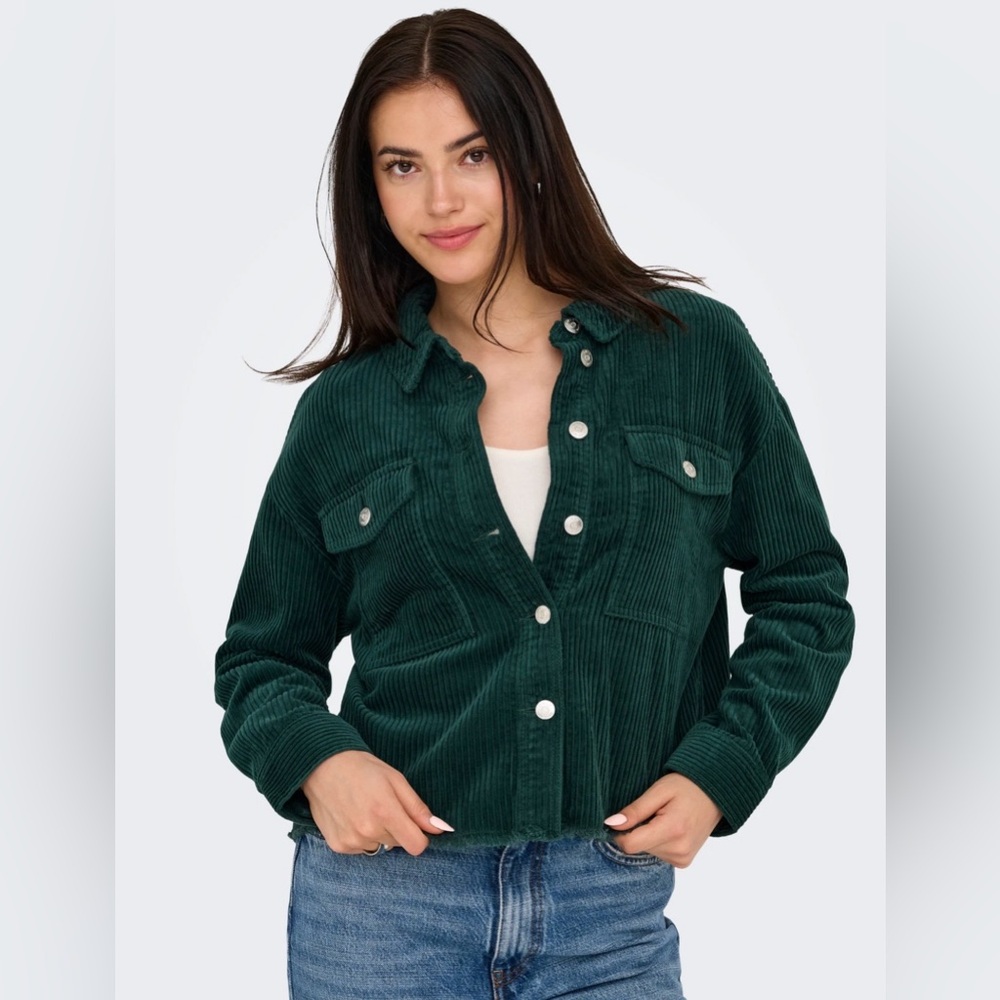 Free People Women’s Dark Green Corduroy Utility Jacket Size: XS